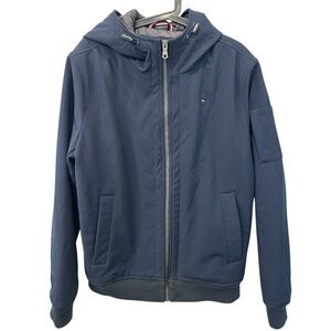 Tommy Hilfiger Navy Blue Hooded Soft Shell Performance Jacket Coat M